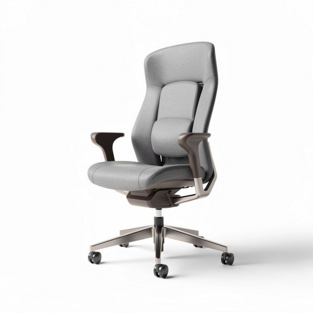 Chaise de bureau ergonomique grise en tissu dimensions 60 x 60 x 120cm