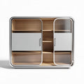 Meuble de rangement en bois avec portes en verre dimensions 120 x 60 x 80cm