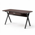 Bureau en bois noir avec tiroir de rangement 120 x 60 x 75cm