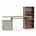 Bureau d'angle en métal et bois avec rangement 150 x 75 x 75cm