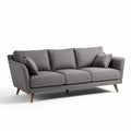 Canapé moderne en tissu gris avec pieds en bois dimensions 200 x 90 x 85cm