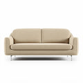 Canapé en tissu beige avec pieds en métal 200 x 90 x 75cm pour salon